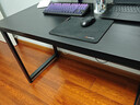 馨美凯电脑桌台式家用简易书桌办公桌简约现代工作台租房卧室学习写字桌 【单桌1.6cm厚桌面】黑架+碳纤色 长120cm*宽60cm*高74cm 实拍图