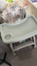 XUM肯德基婴儿餐椅同款宝宝多功能座椅儿童高度可调成长吃饭餐桌椅 粉色+双餐盘+刹车轮+坐垫+置物兜 实拍图