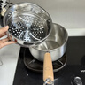 双枪（Suncha）奶锅 316L加厚不锈钢婴儿宝宝辅食小奶锅汤锅蒸煮一体带蒸笼 20cm 实拍图