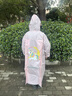 牧萌儿童雨衣带书包位男童女童女孩加长全身学生雨披 粉独角兽 4XL 实拍图