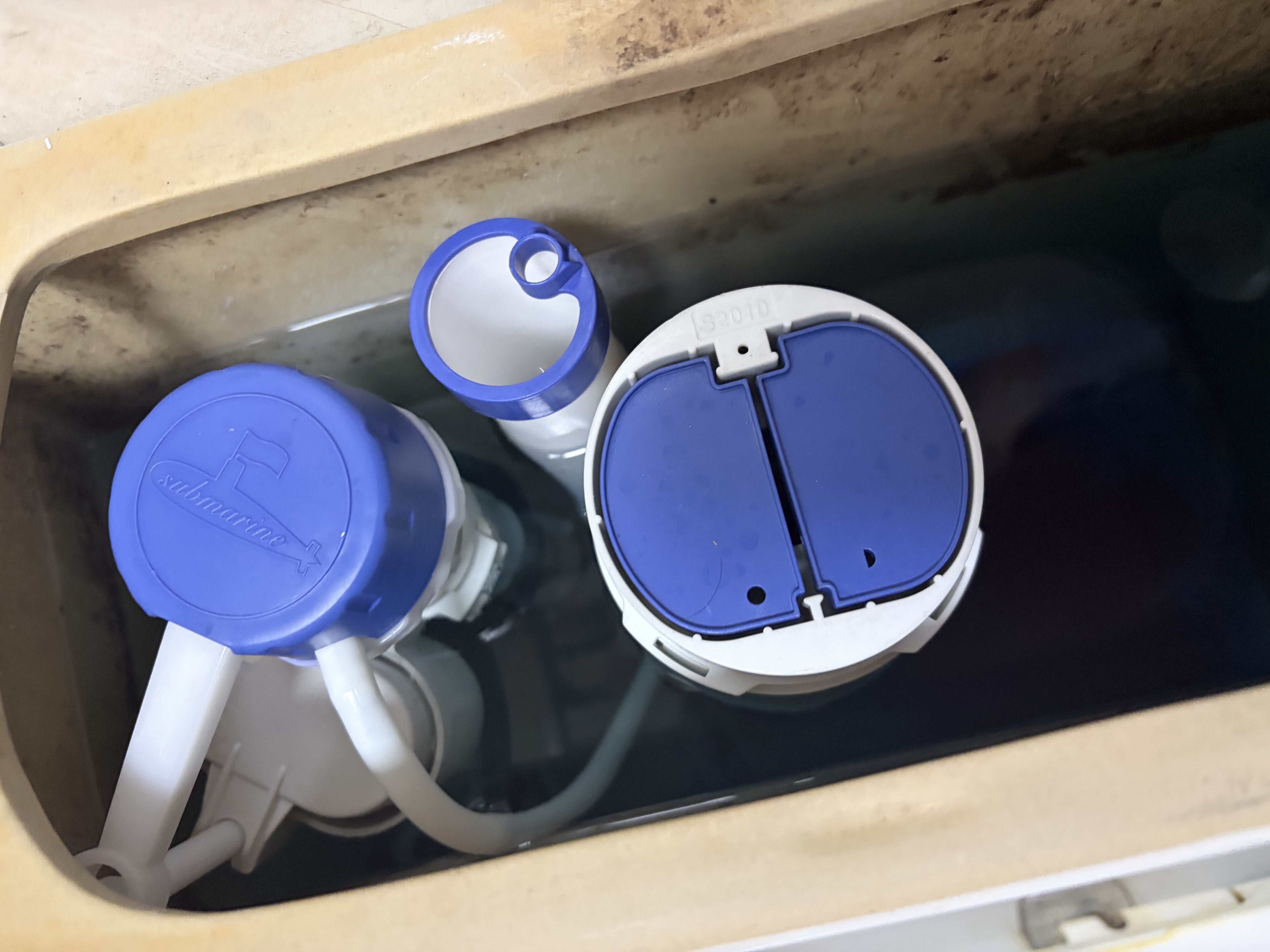 潜水艇（Submarine）MS2通用老式抽水 坐便水箱配件浮球 进水阀+排水阀 实拍图