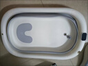 婴儿洗澡盆儿童浴盆大号宝宝可折叠可坐可躺洗澡神器新生儿童用品 【触屏感温】火山灰+浴架 实拍图