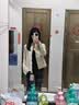 AAISUP美式复古翻领古早外套女2026春季新款百搭显瘦短款修身正肩夹克潮 米白色 L 实拍图
