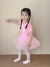 舞东方舞蹈服儿童女秋冬长袖芭蕾舞裙女孩幼儿中国舞跳舞衣服女童练功服 粉色（短袖） 130  (高120-130cm 重38-43斤) 实拍图