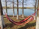 探险者（TAN XIAN ZHE）户外露营休闲加厚加宽帆布吊床 室内弯木防侧翻 红色双人月牙吊床 实拍图