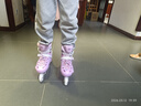 斯威（SWAY）轮滑鞋儿童溜冰鞋男女童初学套装中小学滑轮滑冰旱冰鞋成人直排轮 莫紫八轮全闪+头盔护具+一体支架 M (适合6-12岁)平时鞋码31-36 实拍图