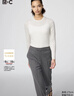 优衣库HEATTECH EXTRA WARM混纺圆领T恤/长袖女装9%羊绒478955 478955/30浅米色 S 实拍图