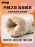 JEEP滑雪手套冬季女保暖加绒加厚防风防寒电动车骑行触屏手套 皮粉色 实拍图