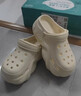 QYCKABY洞洞鞋女夏季2025新款厚底增高户外穿防滑踩屎感沙滩包头凉拖鞋女 米白【文静女孩】 37-38 标准码（内长240MM） 实拍图