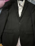 罗蒙西服套装男士商务修身西装男职业正装小西服新郎伴郎结婚礼服外套 黑色双扣【西服+西裤+衬衫】 3XL /185【145-160斤】+7件礼品 实拍图