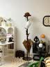 实木衣架落地卧室落地挂衣架家用挂衣置物架衣服挂架挂衣杆衣帽架 【主图热销加粗榉木】胡桃色圆盘款（水滴三叶草） 【原生实木打造】稳固承重 实拍图
