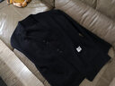 恒源祥针织开衫男士毛衣外套潮流中青年口袋披肩HJ172 黑色 175/92A  实拍图