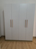 束寻【上门安装】衣柜现代简约实木挂衣杆经济型简易组装出租房卧室 两门80*40*180暖白+胡桃色 自行安装 实拍图
