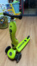 酷骑儿童滑板车V2二合一多功能童车重力转向静音1-5岁生日礼物经典绿 实拍图