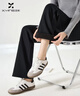 香影【加绒抗起球】直筒阔腿裤女高腰2025秋冬新款长裤宽松糯米裤 黑色 M 实拍图