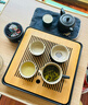 京东京造茶具整套 套装功夫茶盘茶台煮茶壶黑陶手绘提梁壶 14件套 实拍图