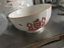 京东京造 碗 家用面碗陶瓷餐具米饭碗拉面碗大汤碗 喜事连连6英寸碗4只装 实拍图