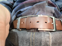 头层派（TOUCENGP）皮带男真皮针扣头层纯牛皮休闲腰带牛仔裤带百搭中青年礼物送男友 深咖啡宽3.8cm 下单备注长度 115cm 推荐体重150-165斤 实拍图