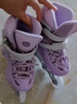 斯威（SWAY）轮滑鞋儿童溜冰鞋男女童初学套装中小学滑轮滑冰旱冰鞋成人直排轮 莫紫八轮全闪+头盔护具+一体支架 L (适合12岁-成人)平时鞋码36-41 实拍图