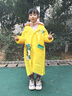 牧萌儿童雨衣带书包位男童女童女孩加长全身学生雨披 黄色恐龙 2XL 实拍图