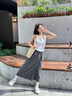 浪莎山本工装裙裤女夏季新款高腰A字半身裙裤慵懒休闲凉感冰丝阔腿裤 理性薄暮灰【清冷高级】 L 【推荐120-140斤】 实拍图