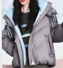 鸭鸭（YAYA）羽绒服女短款2026冬季新款韩版时尚加厚保暖显瘦外套XH 灰色 M (建议110-130斤) 实拍图