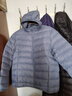 鸭鸭（YAYA）佟丽娅同款轻薄羽绒服女新款秋冬季休闲短款连帽轻便韩版排骨外套 雾霾蓝 3XL 实拍图