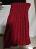 百搭韩版针织毛线红色围巾女2024圣诞冬季高级感新年礼物情侣围脖 针织围巾-酒红色-1个装-保暖 1 实拍图