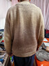 马登工装美式复古渐变条纹毛衣男春冬美拉德套头圆领混纺男士针织衫 茶咖色 L 实拍图