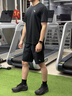 安踏速干运动套装男士春夏季冰丝透气短袖短裤健身跑步训练衣服两件套 基础黑-2 L (男175) 实拍图