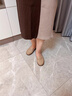 ZHR乐福鞋女春秋真牛皮蝴蝶结单鞋女通勤软底妈妈女鞋 BT37 杏色38 实拍图