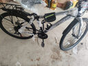 EG7山地自行车成人学生变速越野单车双减震赛车26寸青少年男女 辐条【加厚防滑轮-更安全】黑白 26寸21速【适合：160-180CM】 实拍图