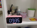 雅兰仕无线蓝牙音箱智能闹钟时钟音响AI语音控制手机插卡便携式迷你家用电脑微信收款播报小音响 语音版粉【两组/久续航/大音量】 实拍图