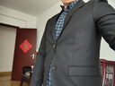 罗蒙（ROMON）西服套装男士小西装外套职业正装修身休闲伴郎服 黑色L 实拍图