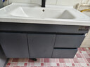恋派浴室柜 陶瓷一体盆卫生间洗脸盆柜组合悬挂式洗漱台智能洗手盆柜 智能镜柜】珠光灰【促销中】80cm 实拍图