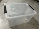 禧天龙塑料衣物收纳箱玩具整理箱车载储物箱55L 透明 1个装 带轮 实拍图