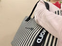 鹏境2025新款帆布手提单肩包包女时尚条纹情人节购物袋休闲通勤托特包 飘带条纹【经典黑】 实拍图