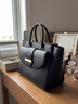 BALLIN意大利奢侈品黑色翅膀包高级真皮皮质通勤包大容量单肩手提包送礼 黑色 实拍图