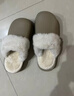 朴西冬季防水可拆卸棉拖鞋女士保暖室内厚底防滑可外穿 卡其色 38-39 晒单实拍图