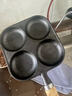 【大牌同款】章丘四孔铸铁煎蛋锅无涂层不易粘多功能早餐煎蛋锅 【拍一发三】煎锅+煎铲+油刷 17cm 铸铁四孔煎锅 实拍图