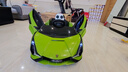 星辰皓兰博基尼儿童电动车四轮玩具可坐人小孩宝宝婴儿遥控汽车闪电SIAN 绿色四驱+遥控+摇摆+皮座+软轮 实拍图