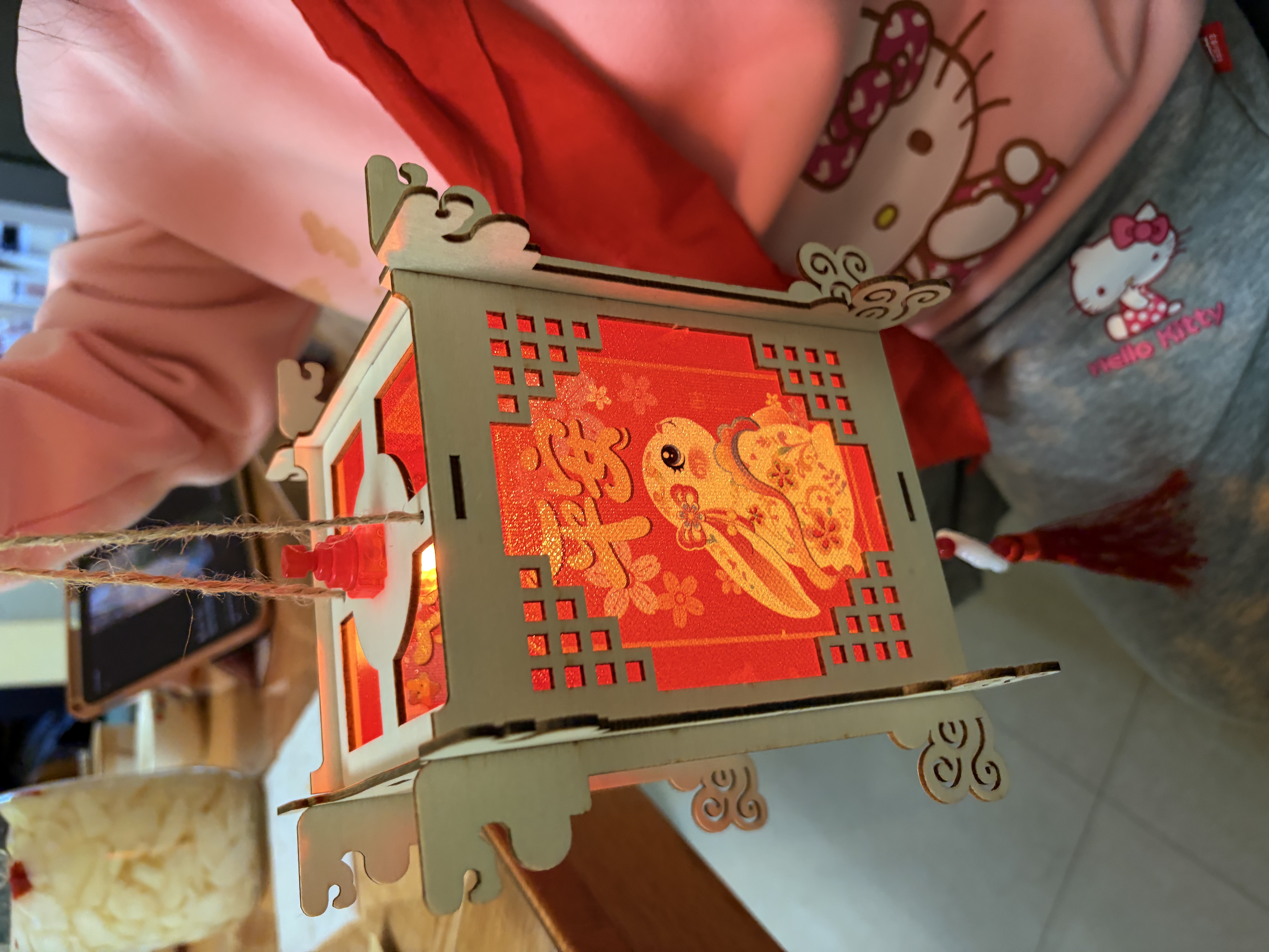 新新精艺元宵节灯笼2026新款木质兔子花灯儿童古风灯笼挂饰手工diy宫灯 实拍图