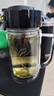 富光双层玻璃杯商务泡茶杯子 大容量男女耐热办公水杯带把黑色320ml 实拍图