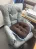 自然元素电脑沙发椅卧室舒适久坐靠背椅子可躺办公直播电竞椅单人懒人椅 猫抓皮-浅灰色+脚托（乳胶款） 实拍图