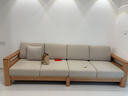 源氏木语全实木沙发新中式小户型橡木沙发现代简约客厅三人位沙发 【4】(原木色)2.76m小四人位 (布艺三色可选) 组合 实拍图