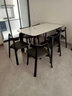 法莎蒂岩板餐桌椅现代简约小户型北欧实木桌家用大象腿餐桌 单桌+餐椅*6【深灰皮椅】(77-6) 160x90x75cm 实拍图