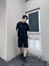 迪伽达美式黑色纯棉短袖男夏季2025新款潮牌男士t恤男短袖复古t恤男百搭 HQXS-T55黑色 XL （建议拍大一码） 实拍图