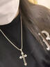 彩莱娅抖音潮男ins原宿风街头个性钛钢十字架情侣项链男霸气男士吊坠毛衣链 十字架项链（链长约70cm） 实拍图
