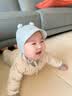 婴儿帽子夏薄款小月龄宝宝婴幼儿遮阳帽男新生儿外出防晒囟门夏季 球球-浅蓝色 大码:适用头围（40-46cm），建议6-12个月 实拍图