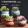多肉花盆套装个性透气迷你可爱创意地中海美式陶瓷肉肉植物花盆 群生盆2件套 实拍图